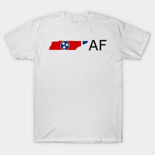 Tennessee Flag State Outline AF (black) T-Shirt